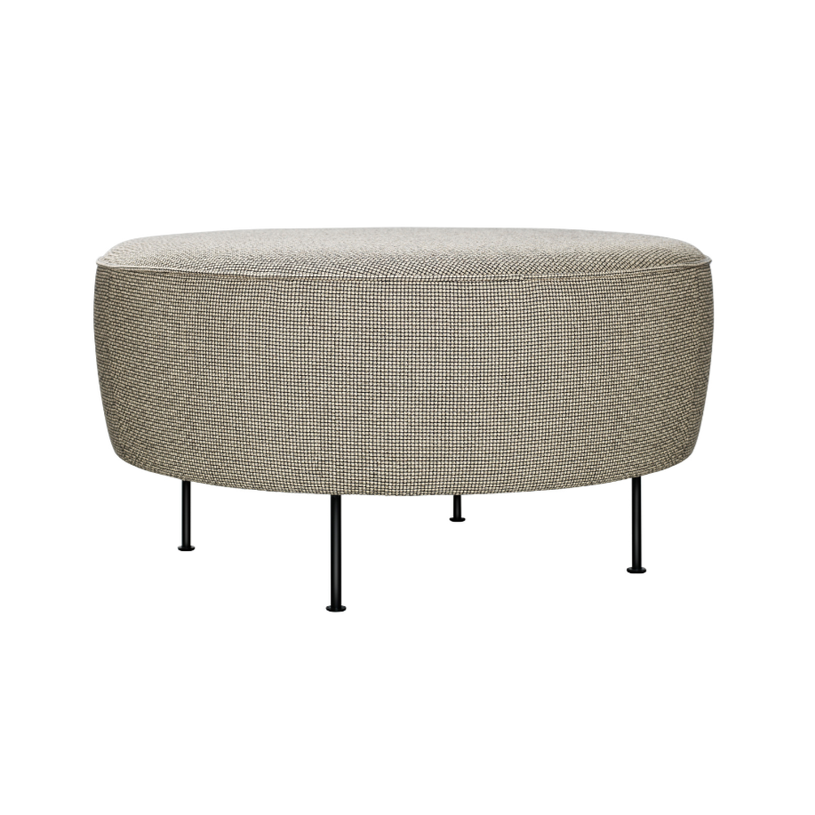 Puf MODERN LINE gepolstert mit schwarzem Fuß