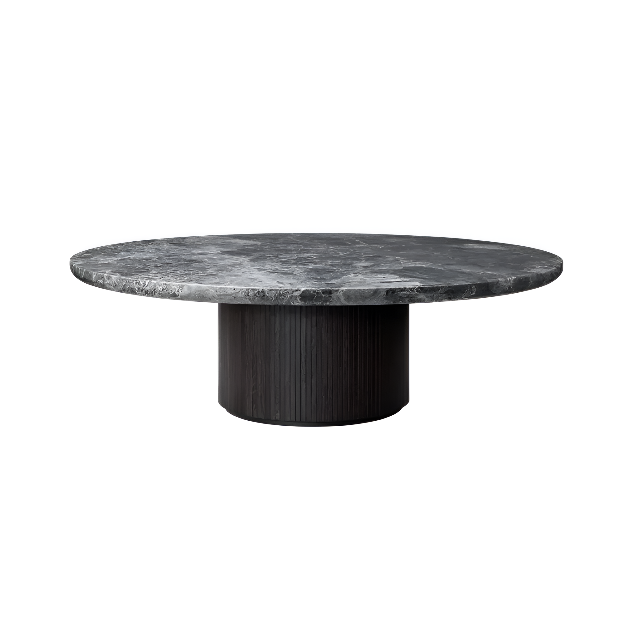 Couchtisch MOON schwarz Eichenfurnier und Marmor