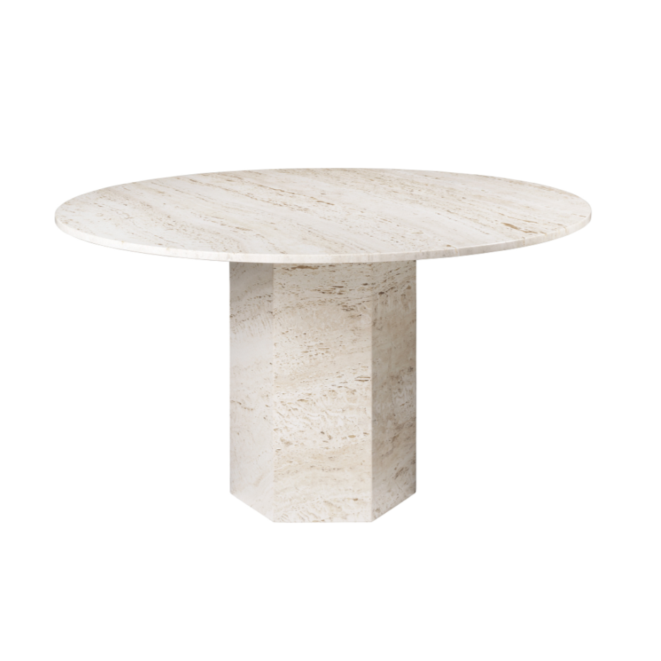 Runder Tisch EPIC creme Travertin