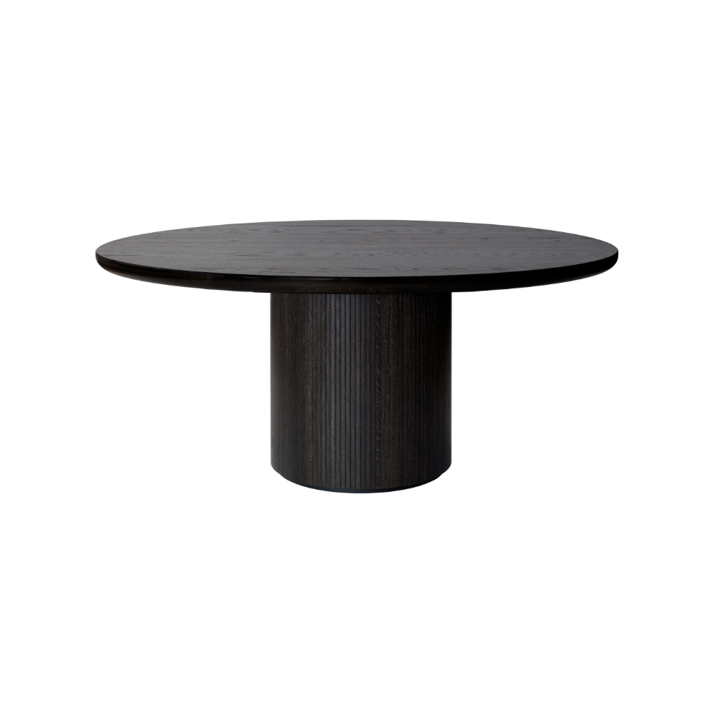 Round table MOON black oak veneer
