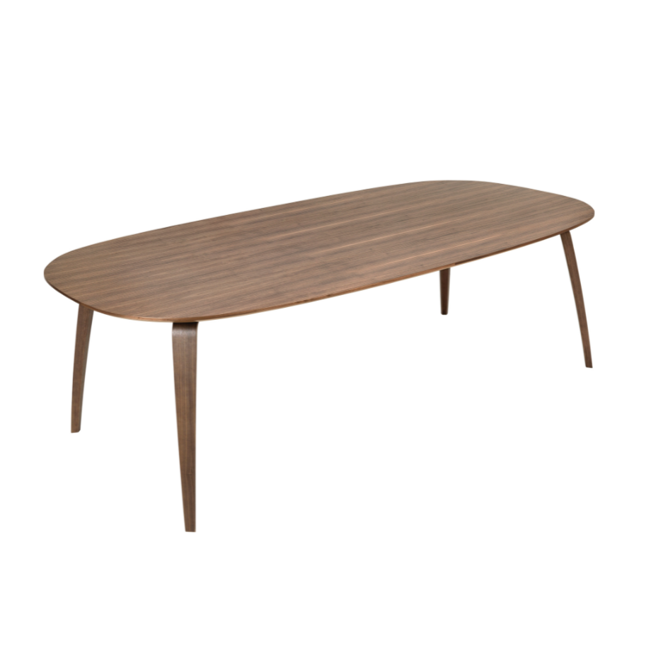 Oval table GUBI walnut wood