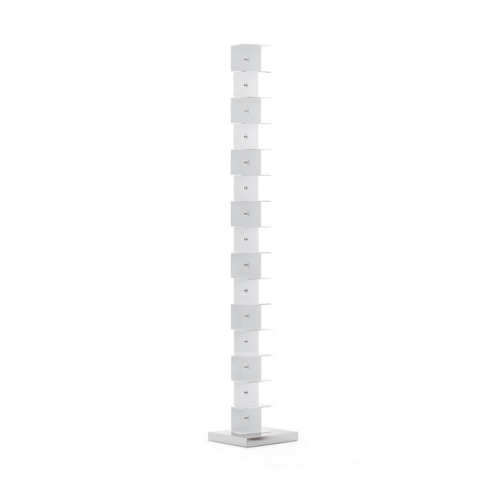 PTOLOMEO ORIGINAL white shelf with a steel base