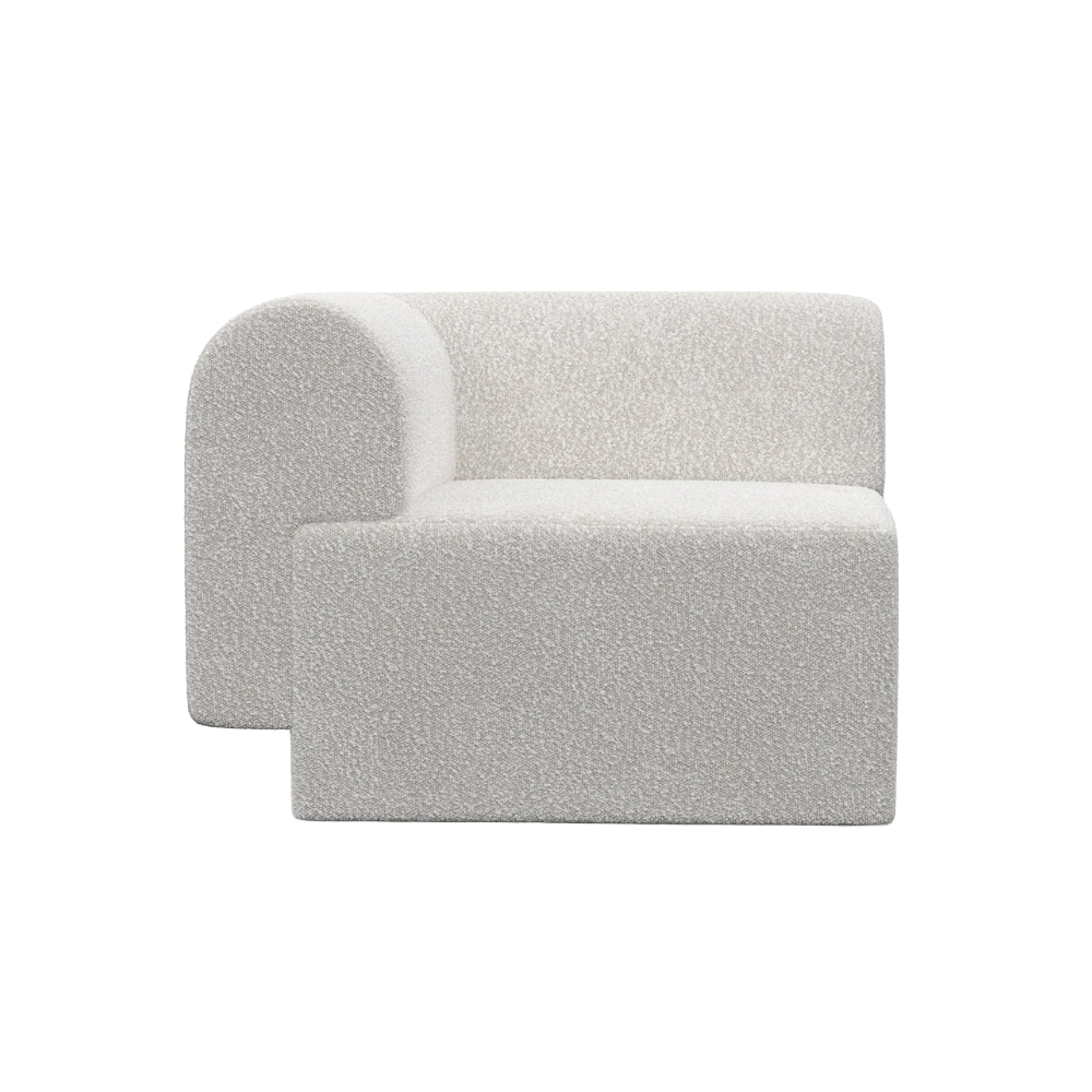 TORI modular sofa - left-side module light gray boucle