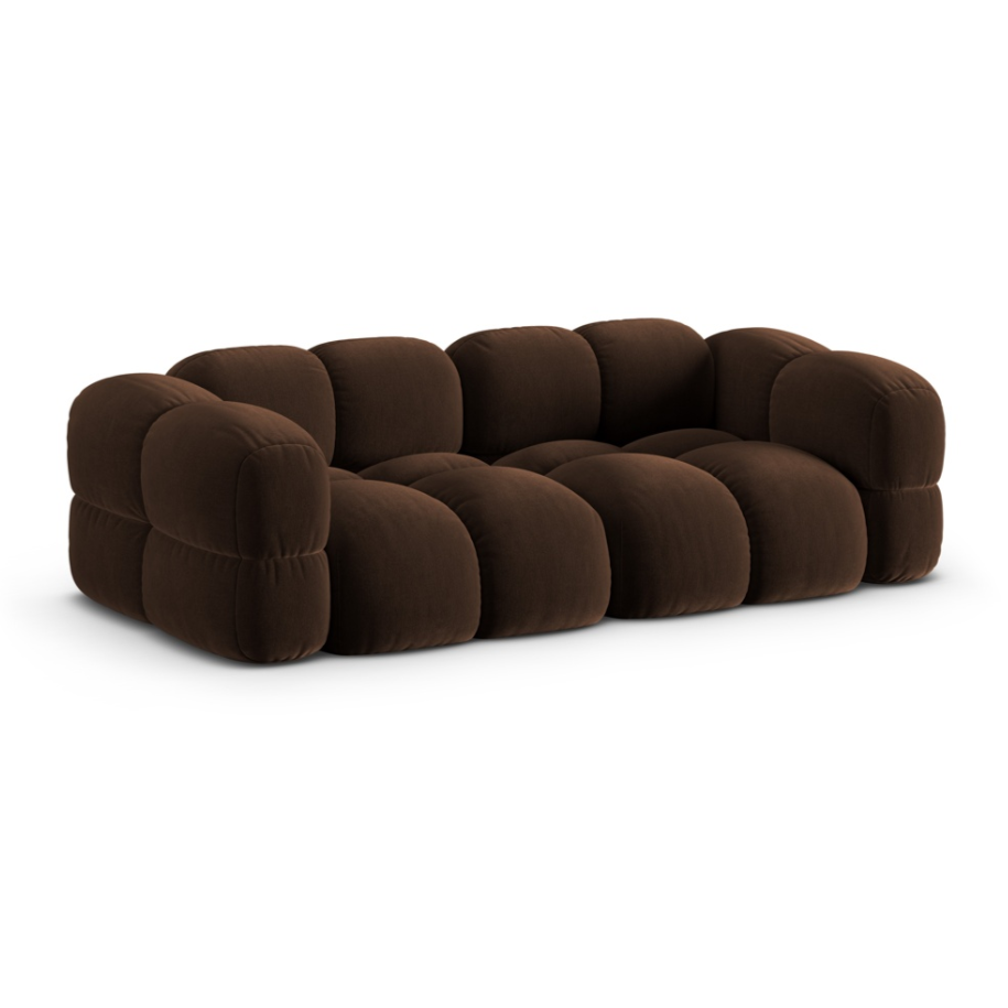 Sofa für 4 Personen aus Samt LORETTO schokoladenbraun