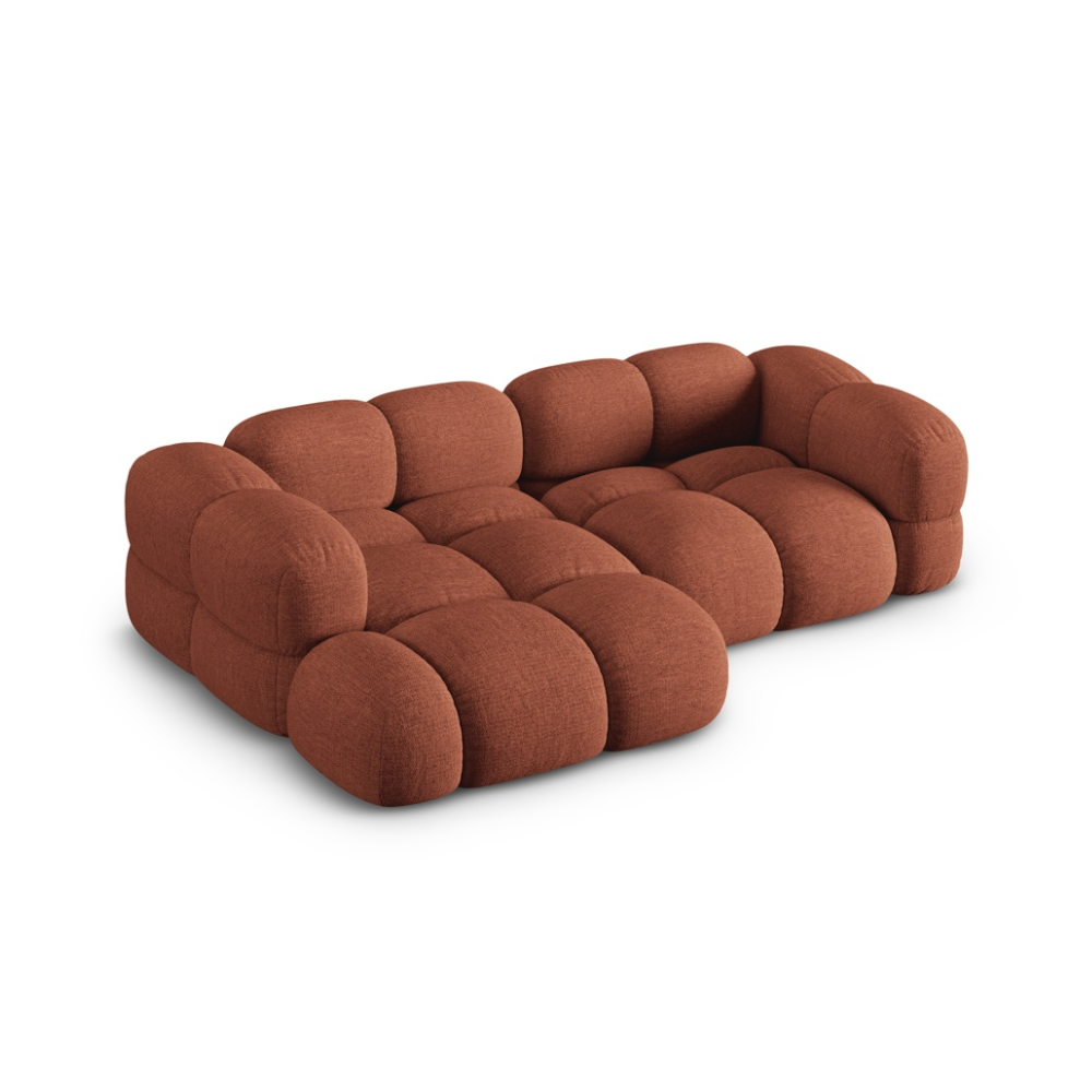 Left-facing 3-seater corner sofa LORETTO coral