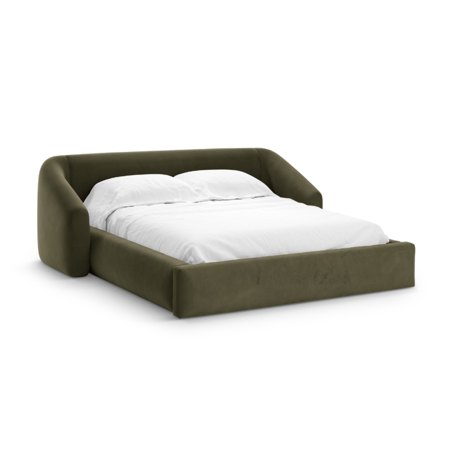 Velvet bed CAMPI green