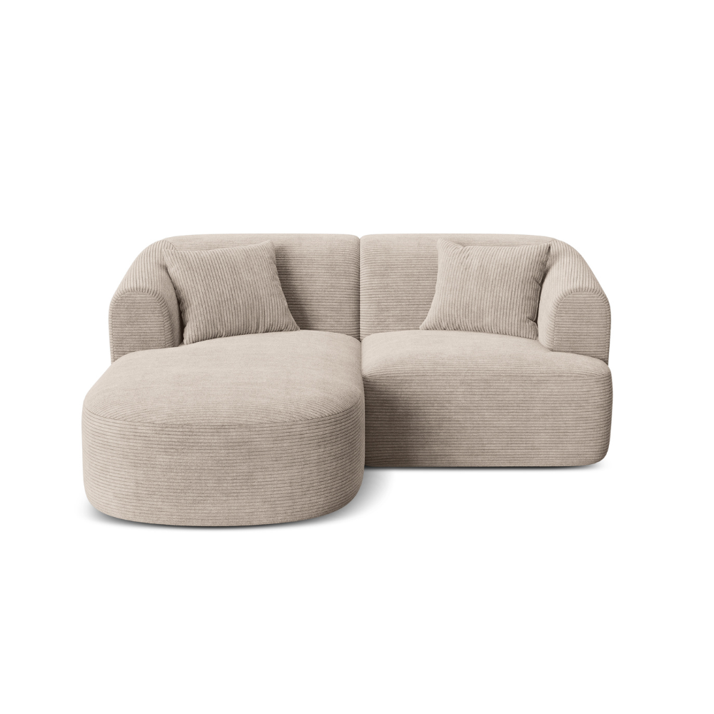 Left-facing 3-seater sofa CAMPI beige corduroy