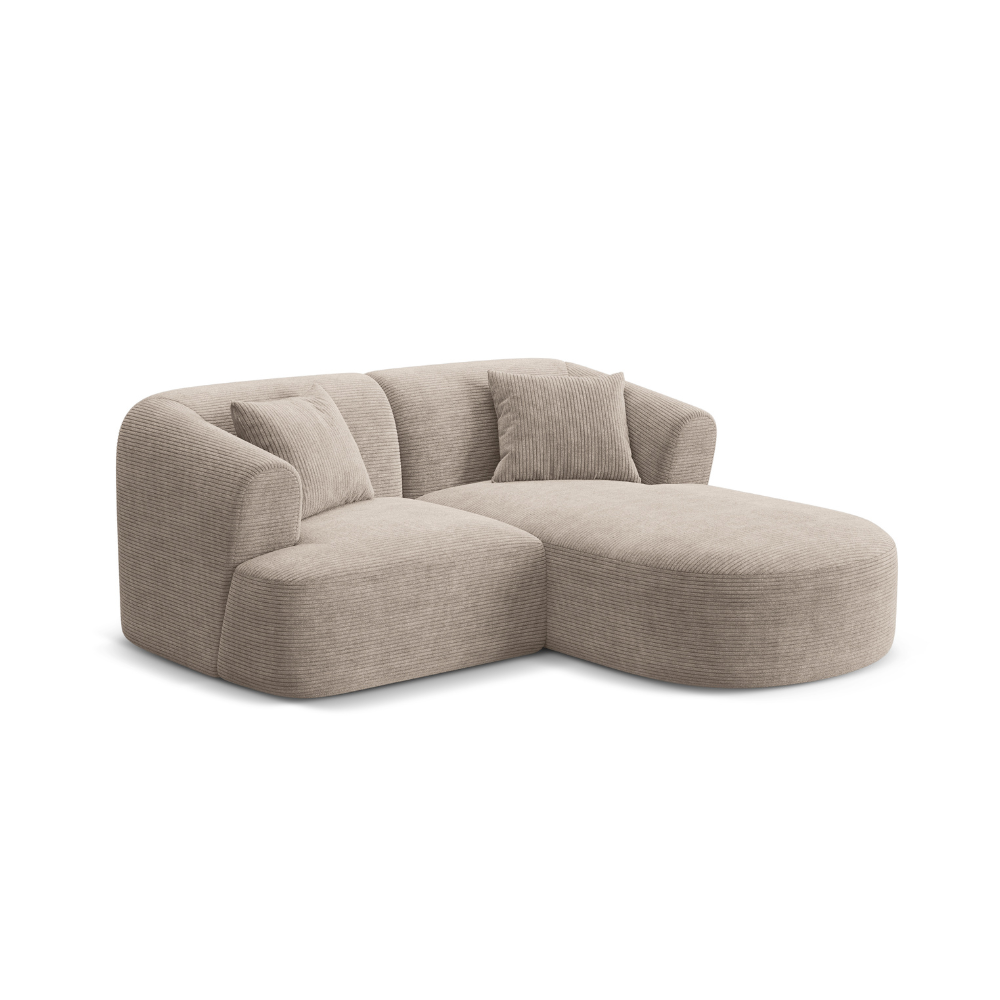 Right-facing 3-seater sofa CAMPI beige corduroy