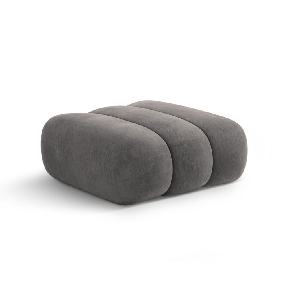 Velvet pouf KOGE dark gray