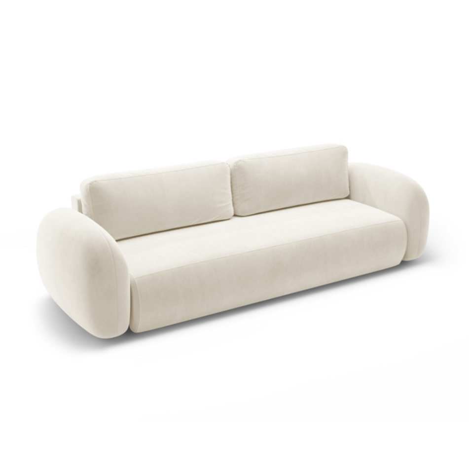 Sofa aus Samt mit Schlaf-Funktion 3-sitzig TONALE cremefarben