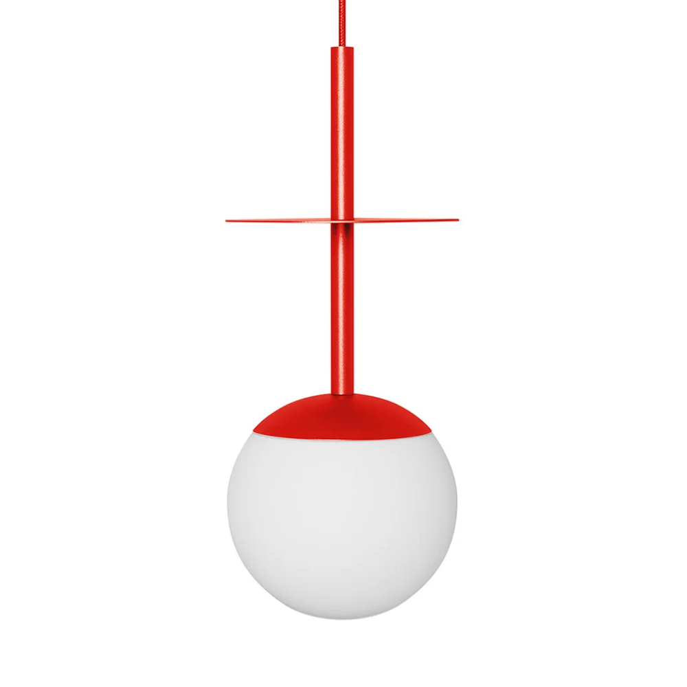 Plaat Pendant Lamp in Red-Orange