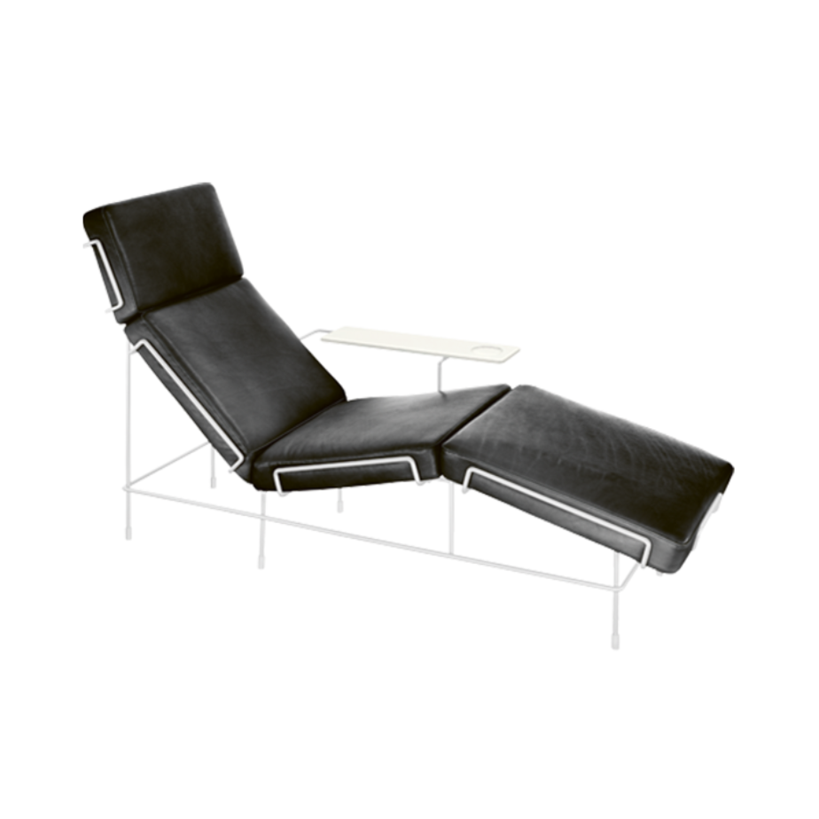 TRAFFIC upholstered daybed with a white steel base