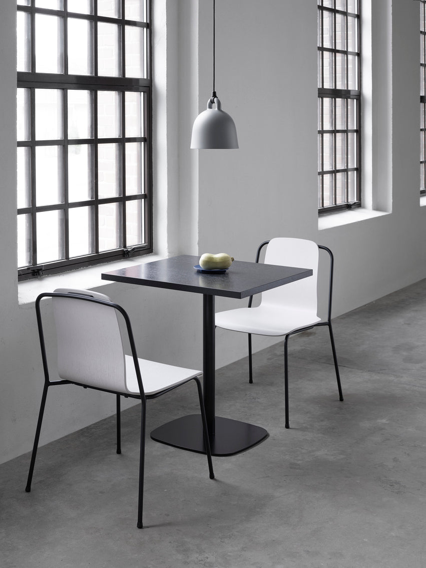 Chair Studio Upholstered front with black ash veneer and a black base