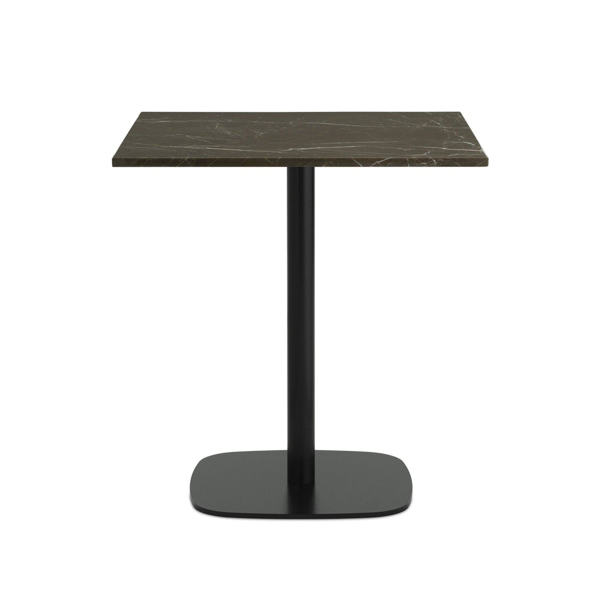Couchtisch quadratische Form Marmorkaffee mit einer schwarzen Basis