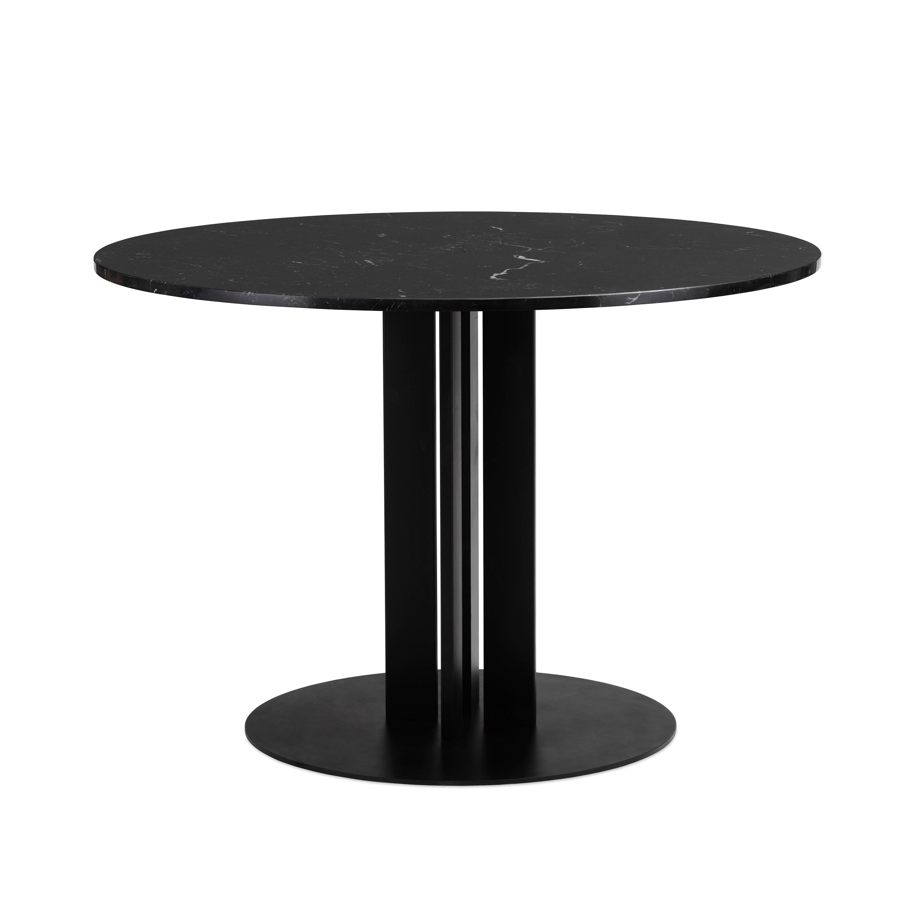 Rundtisch Scala Black Marmor Top mit einer schwarzen Basis