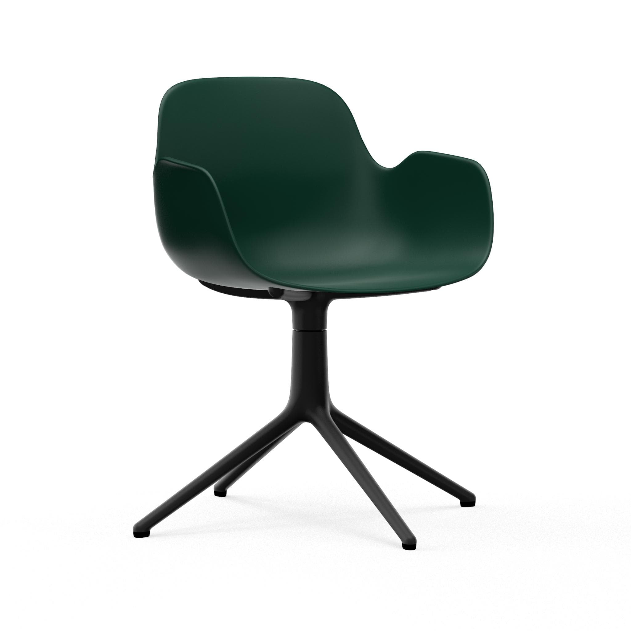Bürostuhl mit Armlehnen 4L Green mit einer schwarzen Basis