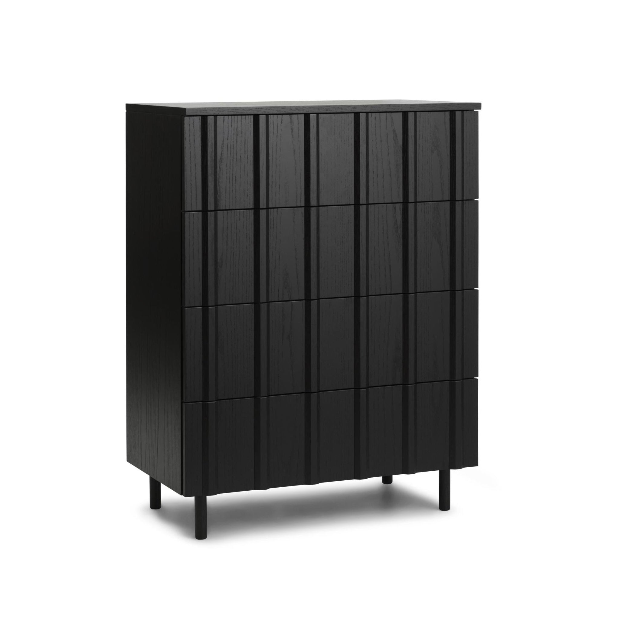 Chest of drawers with RIB drawers black oak veneer
