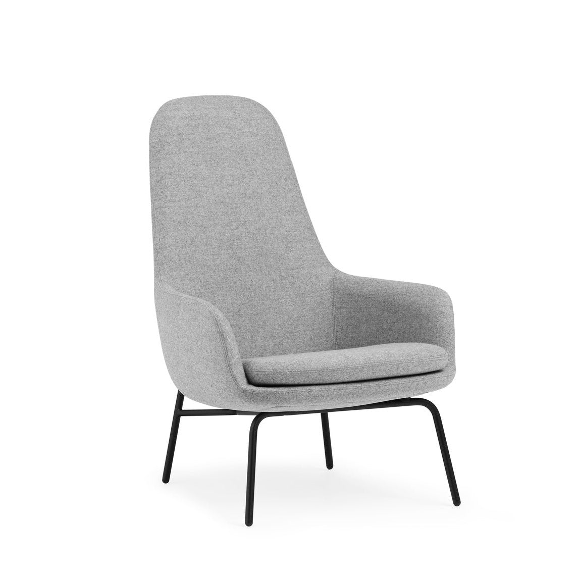 Upholstered armchair era high black base