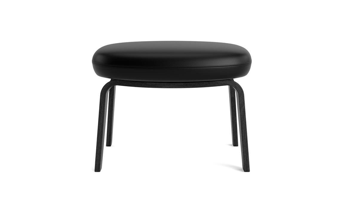 Upholstered footrest Era Black Oak base