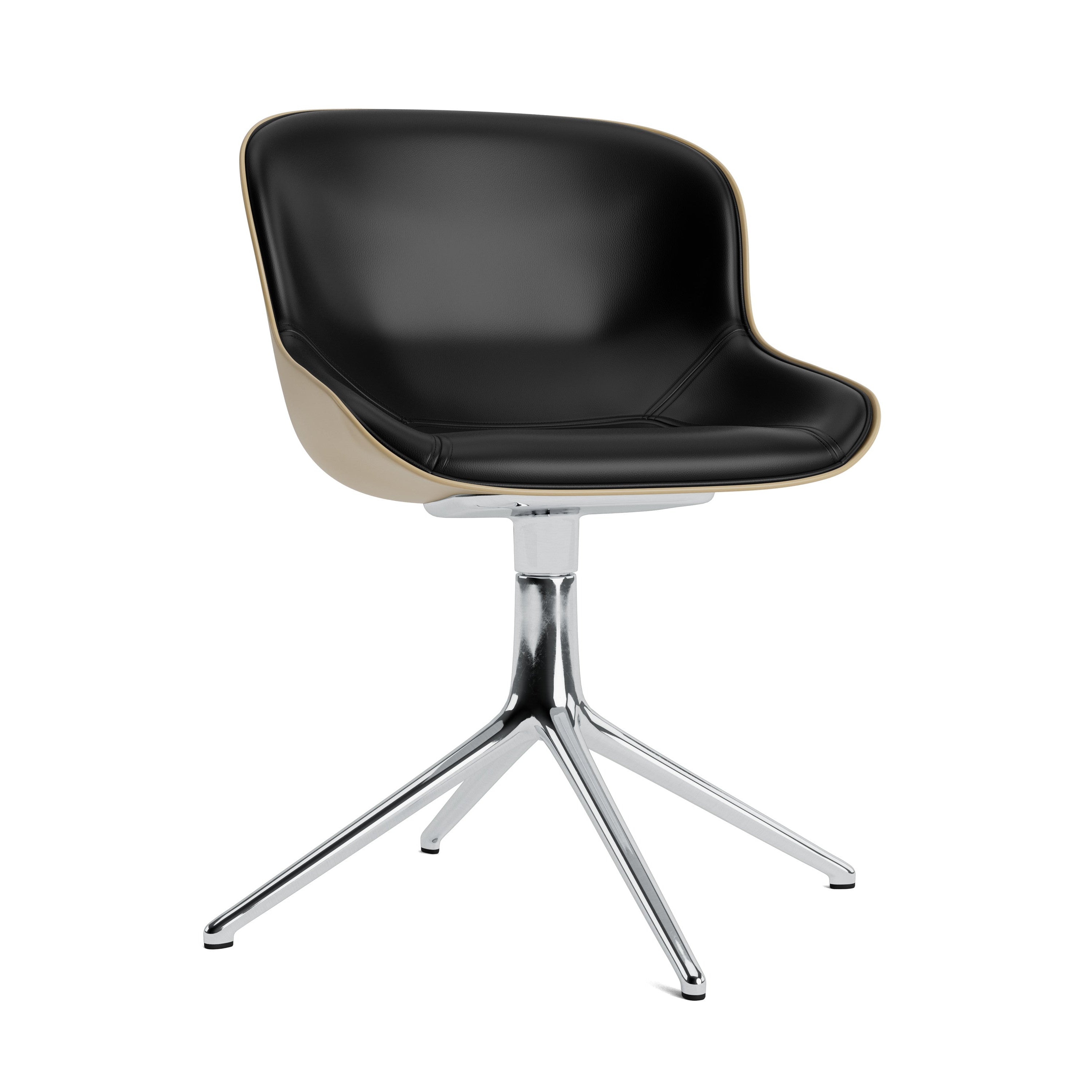 Hyg 4L sand upholstered office chair with an aluminum base
