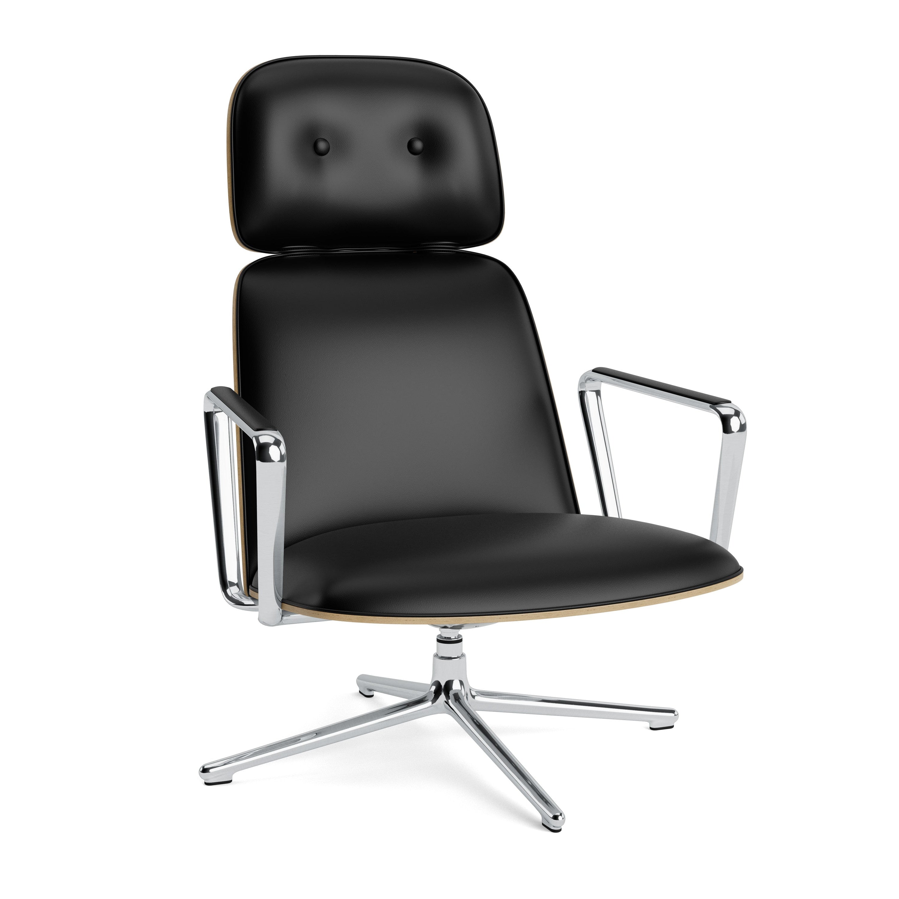PAD High rotary armchair with an aluminum base