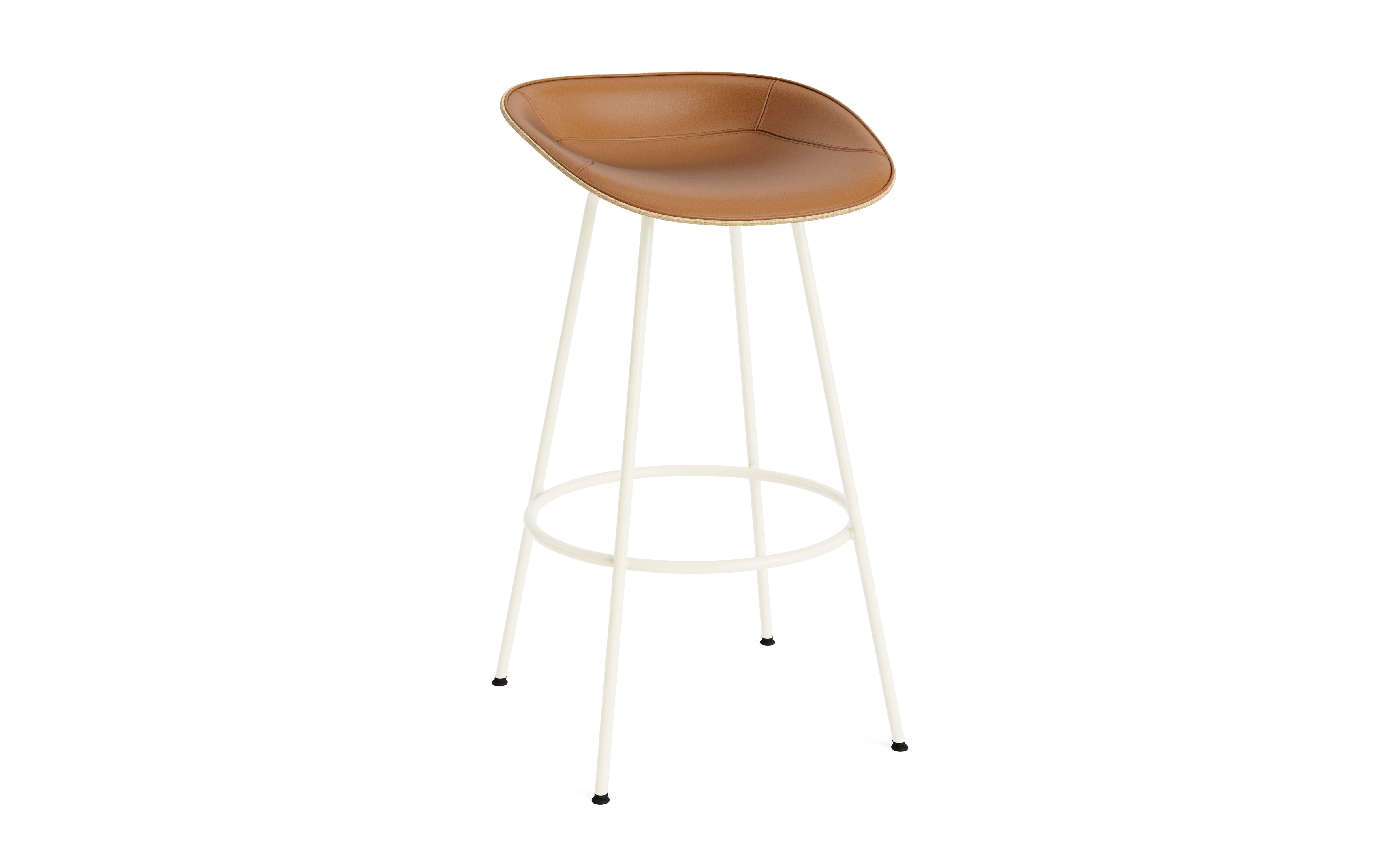 Bar chair Upholstered beige mat with a cream base