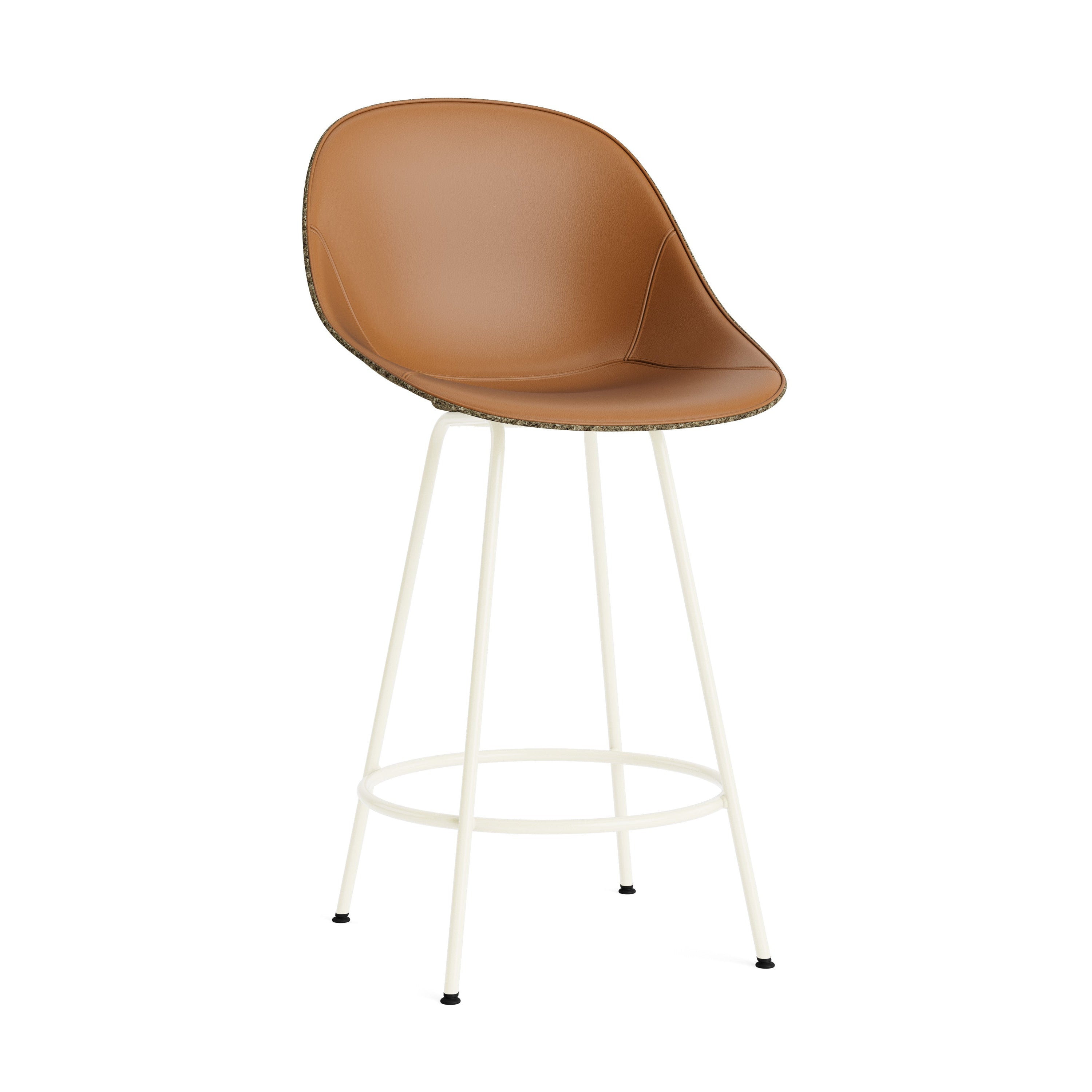 Bar chair upholstered with a back of the green mat with a cream base