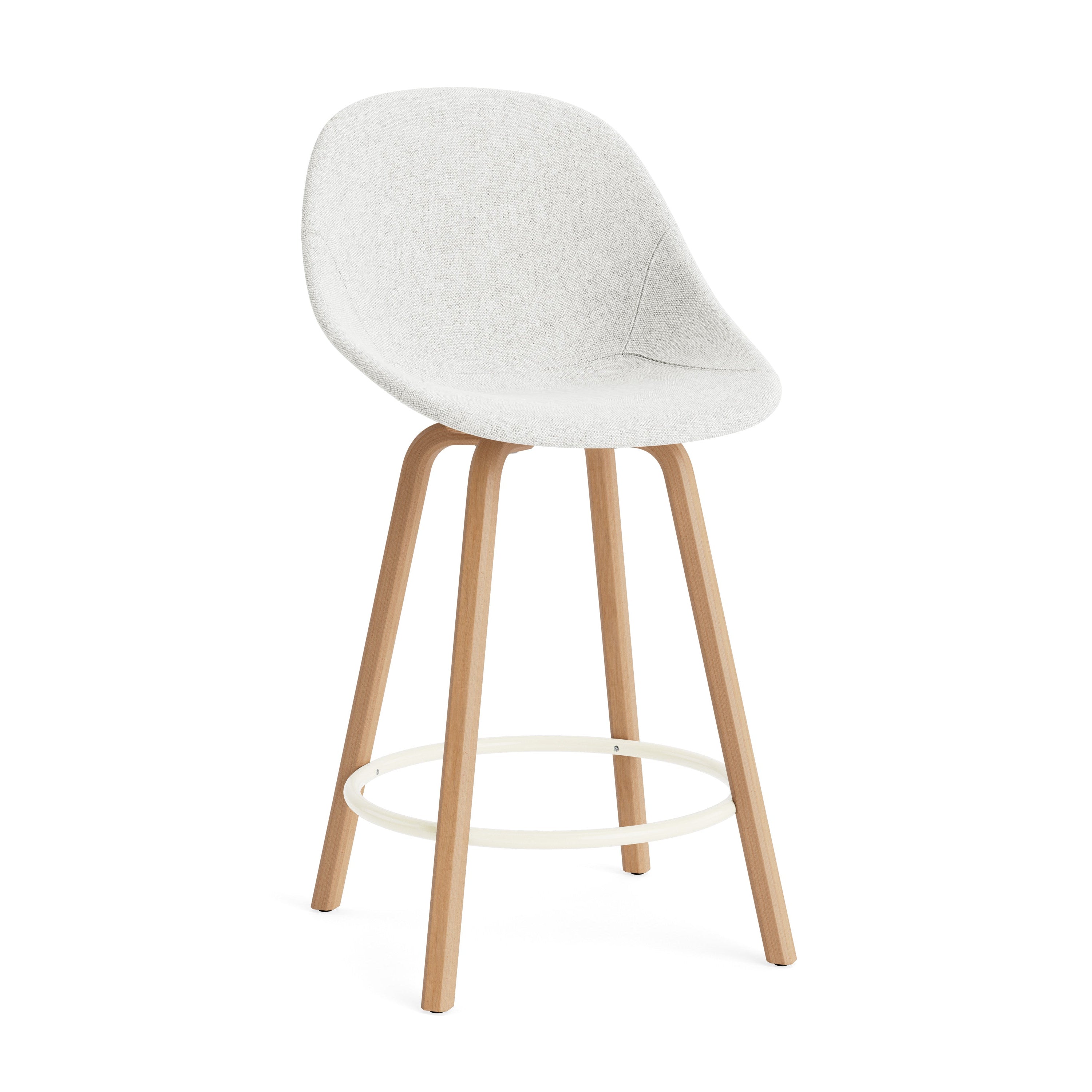 Bar chair with backwards upholstered mat