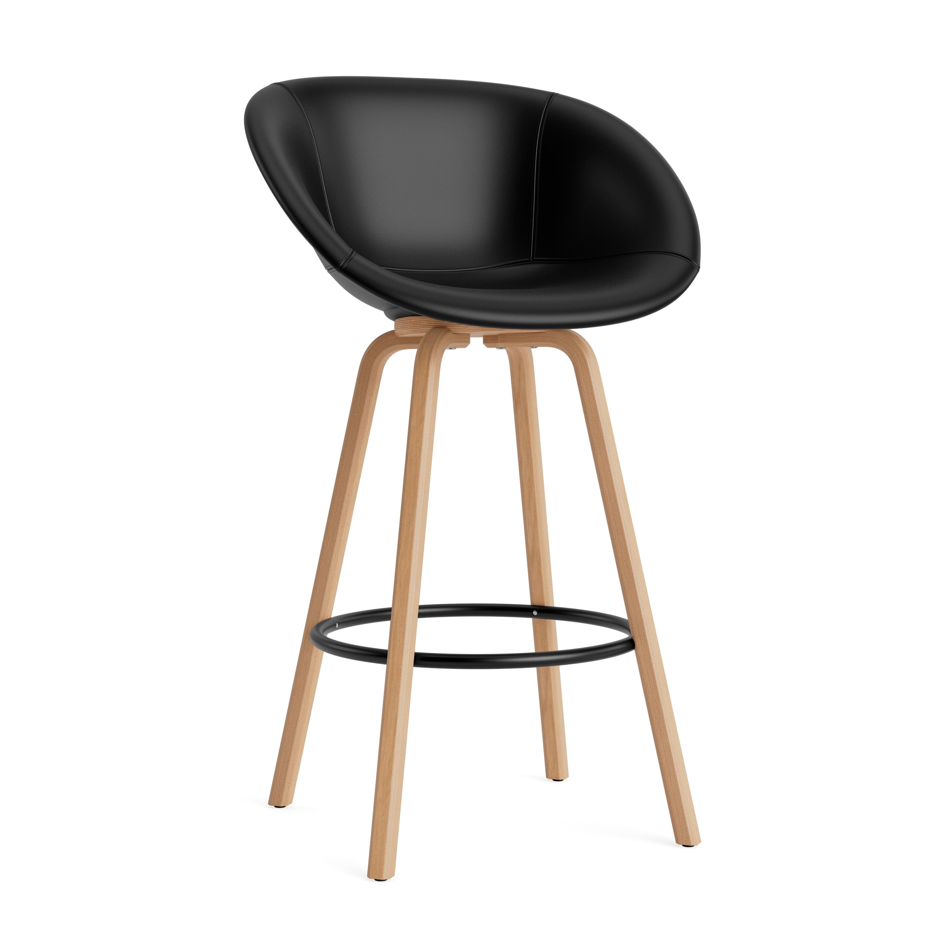 Armchair upholstered bar chair with a beech base