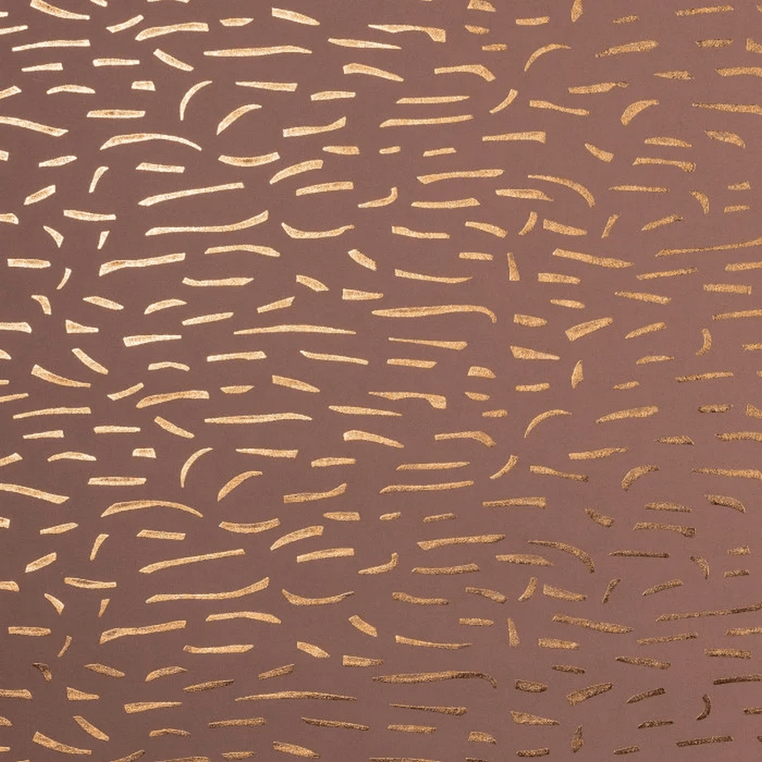 Structural wallpaper with metallic pattern LUMÉIS - SIENNE BRULÉ CUIVRÉ copper with gold