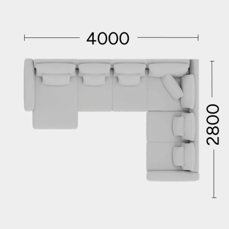 Left-sided modular corner sofa NOOR customizable
