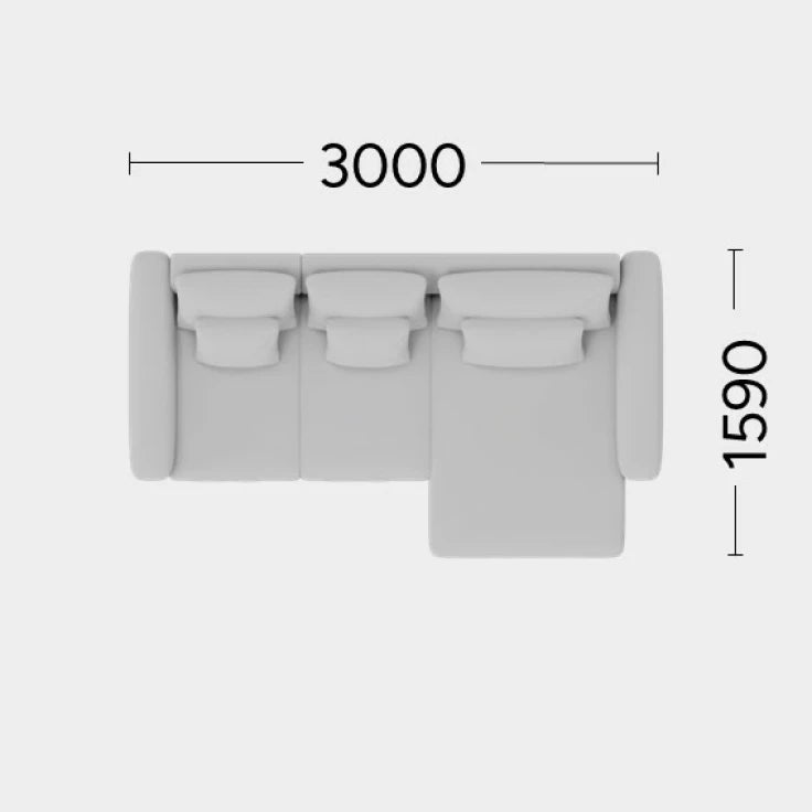 Right-facing modular corner sofa NOOR customizable