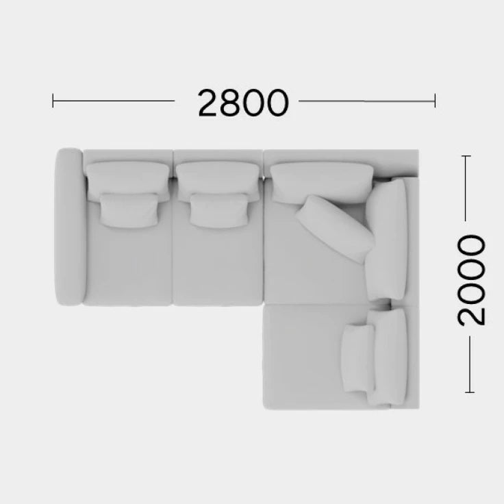 Right-facing modular corner sofa NOOR customizable