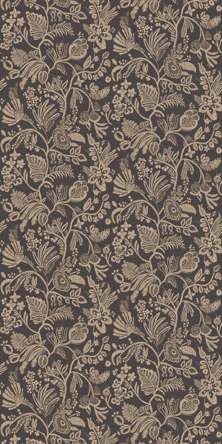 Pastel Ebony Embroidery Imitation Wallpaper