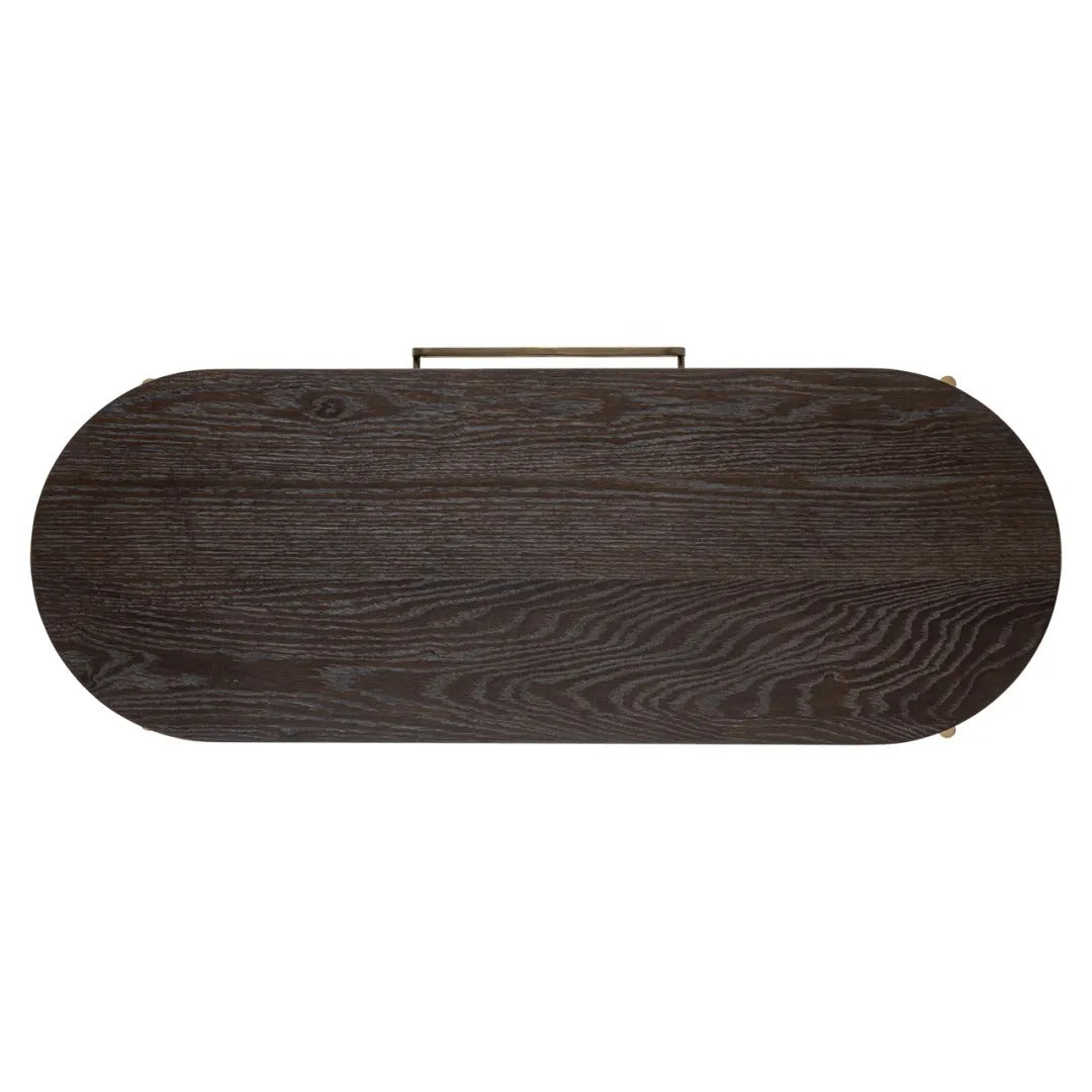 LUXOR Console in Dark Brown with Brass Base