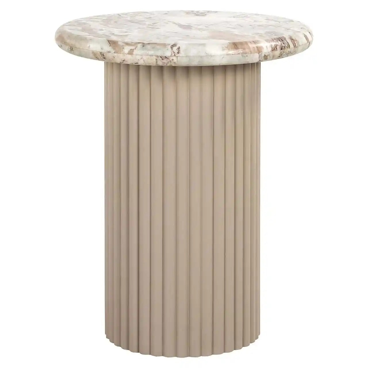 CORONEL beige side table with marble top