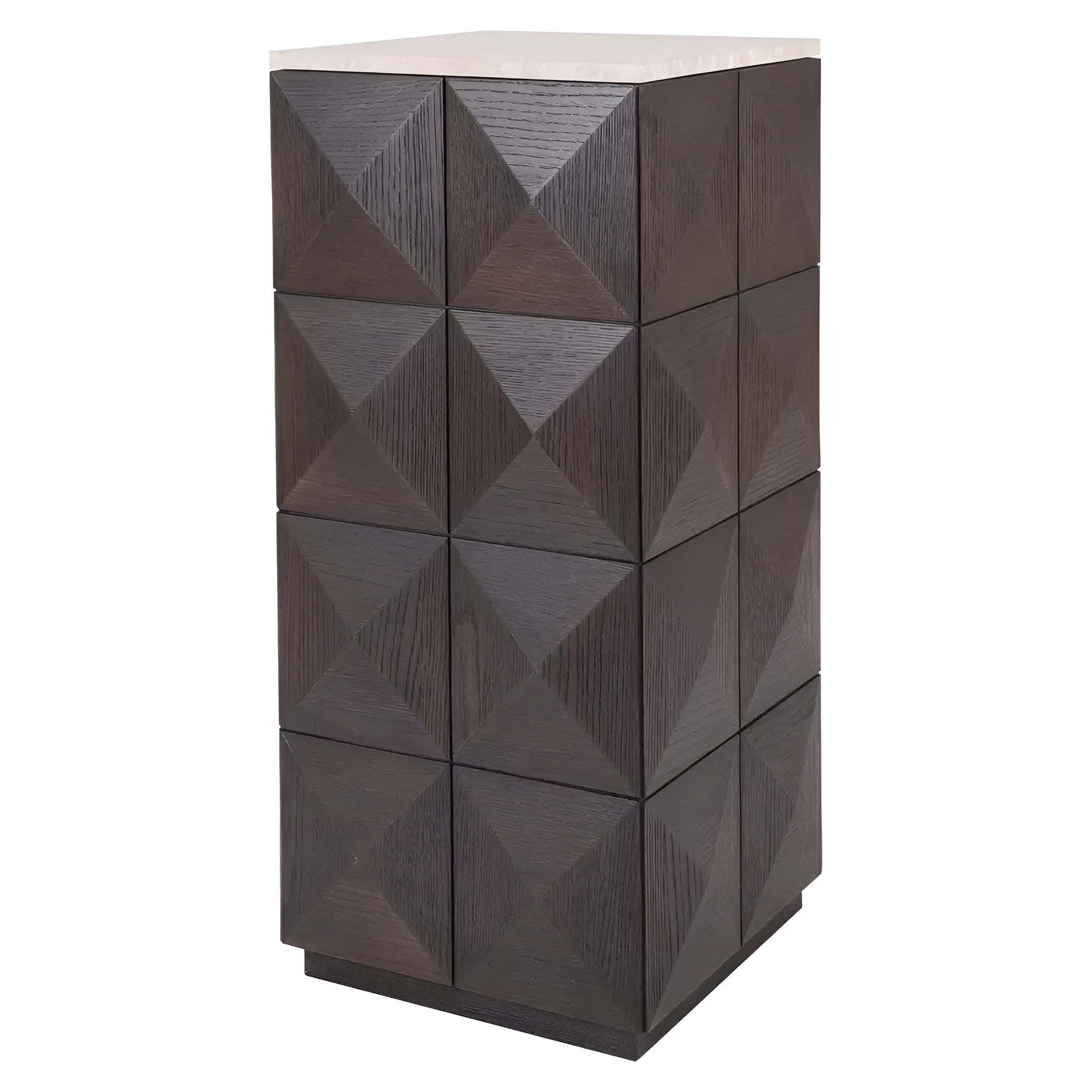 CLAREMONT brown side table with beige top