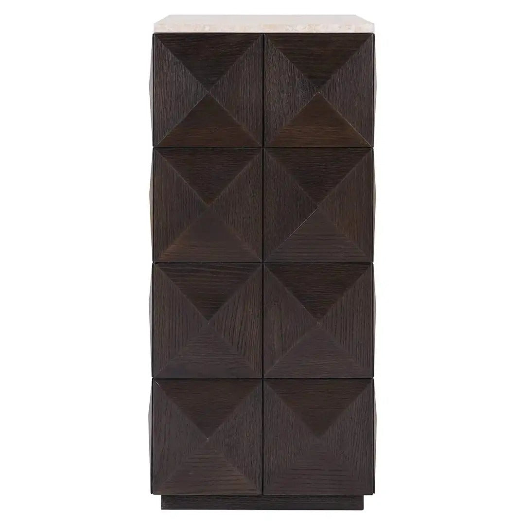 CLAREMONT brown side table with beige top