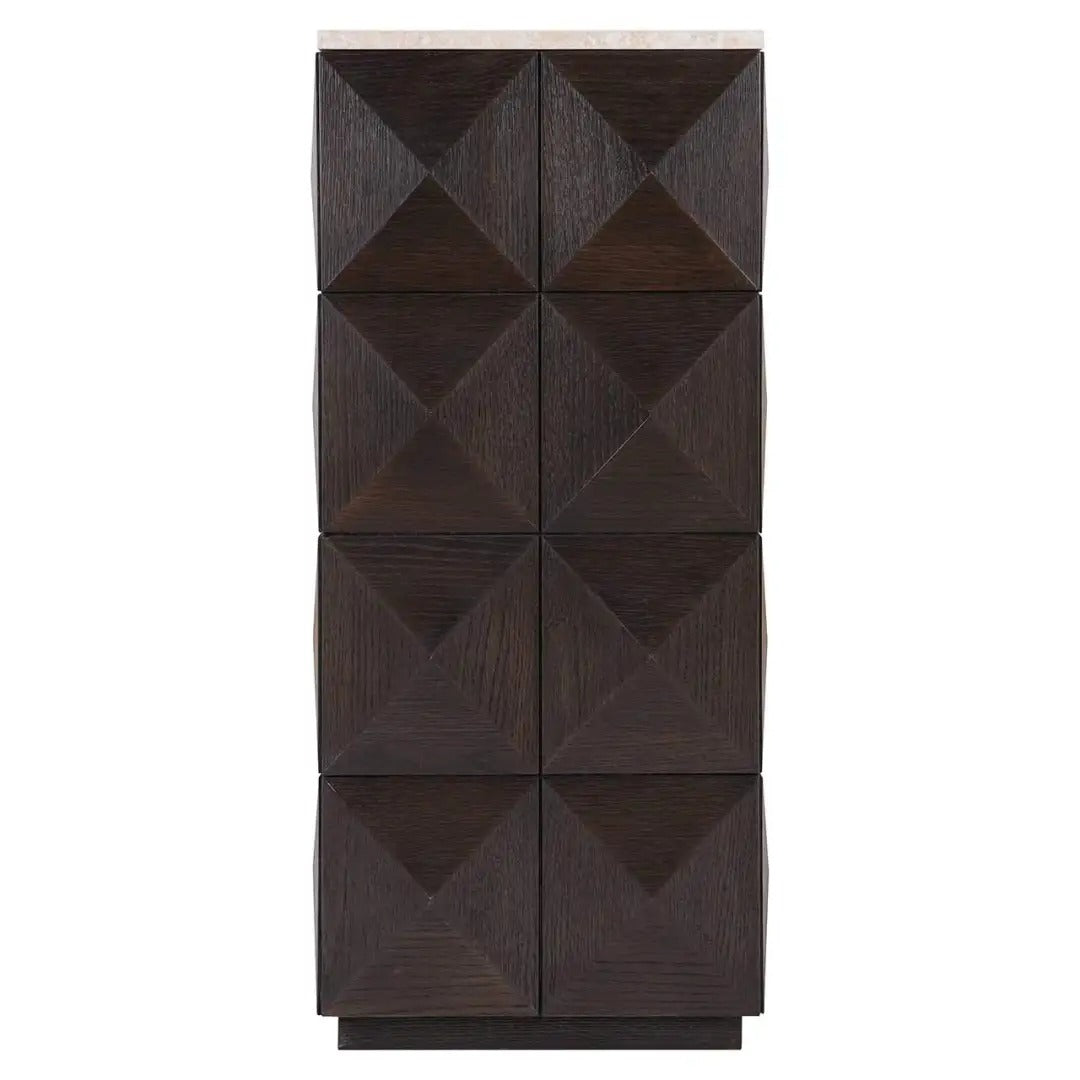 CLAREMONT brown side table with beige top