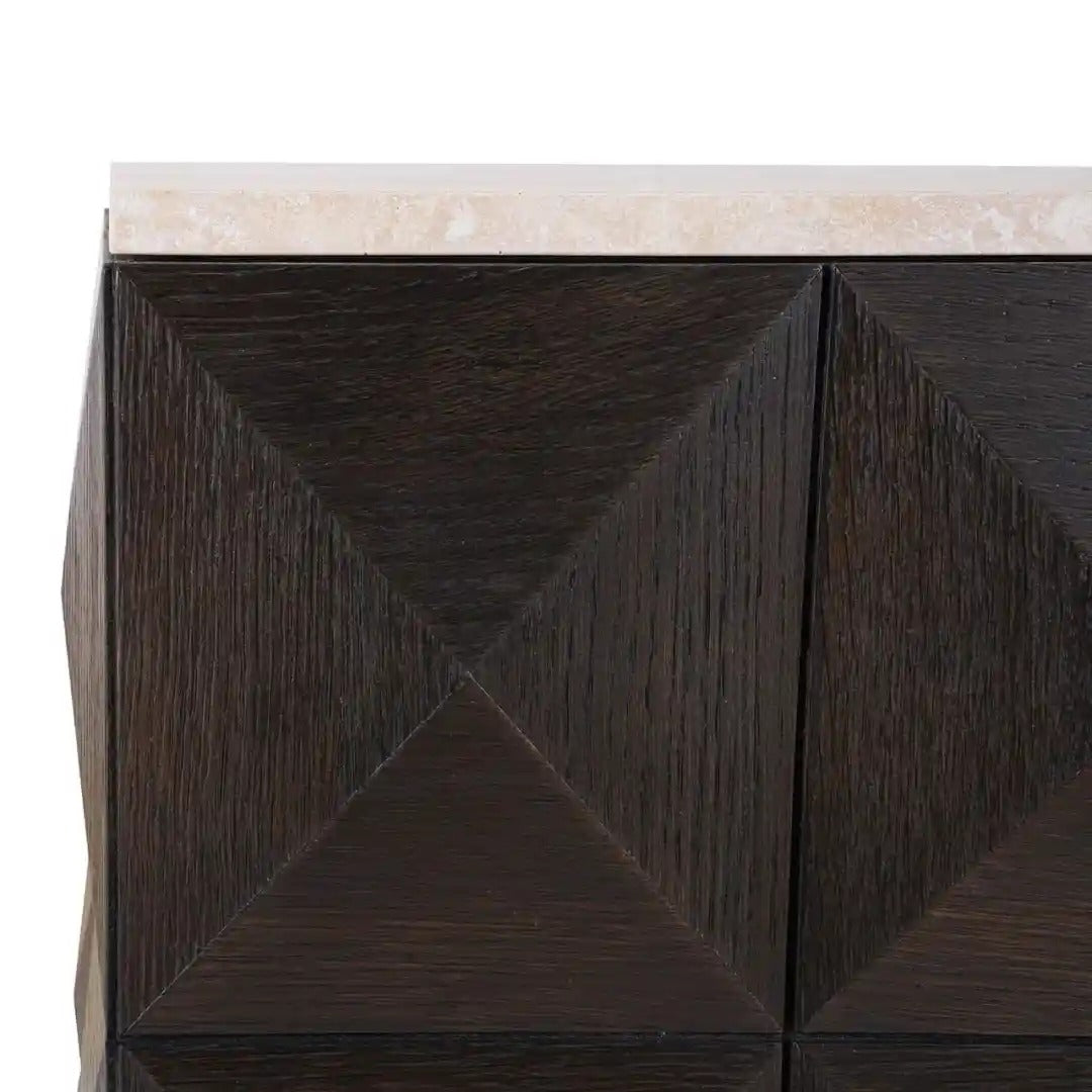 CLAREMONT brown side table with beige top