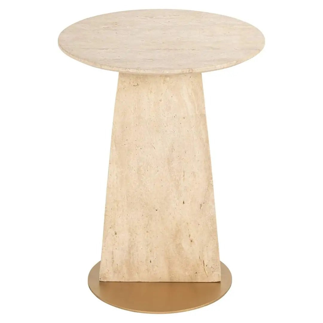 KIBO Beige Travertine Side Table