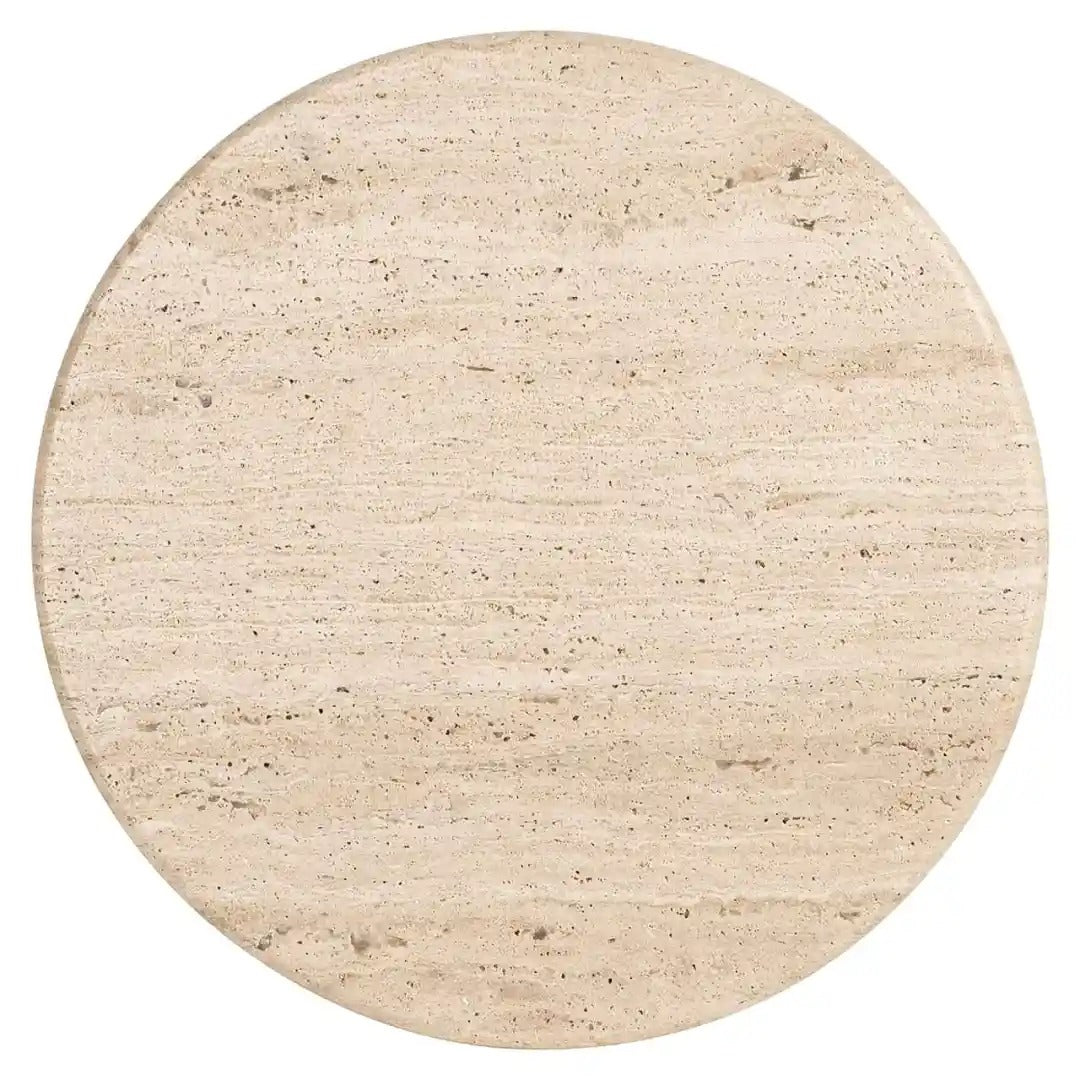DOUGLAS side table travertine with mango wood