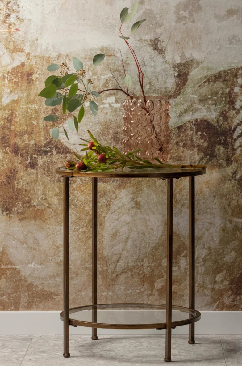 Goddess side table ancient brass