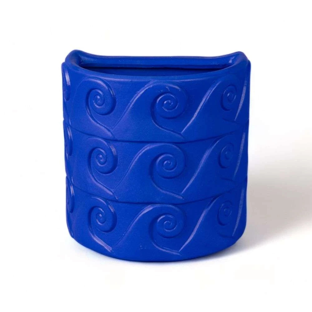 Wand Vase onde blau