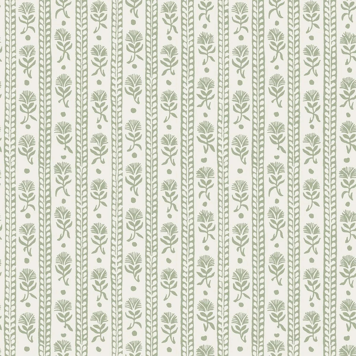 Non-woven paper wallpaper with a plant pattern NEJKILERAND green with white