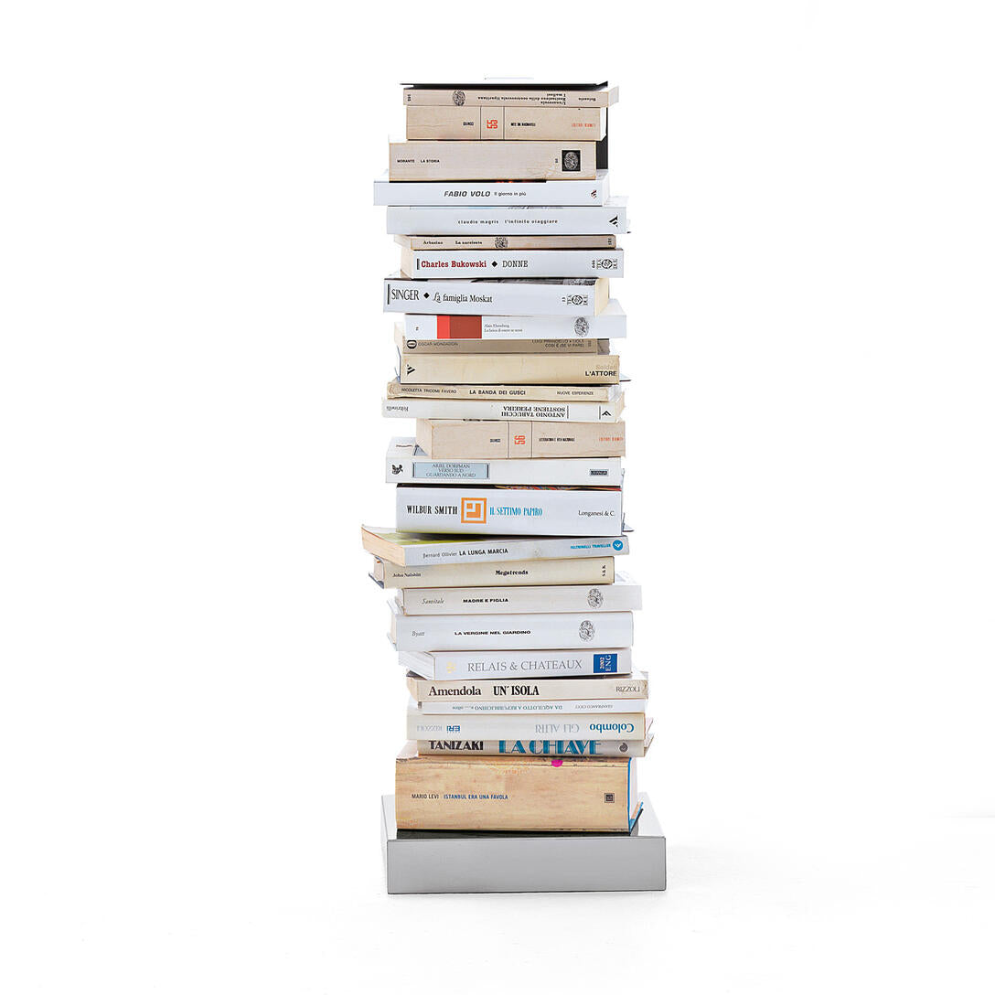 PTOLOMEO ORIGINAL white shelf with a steel base