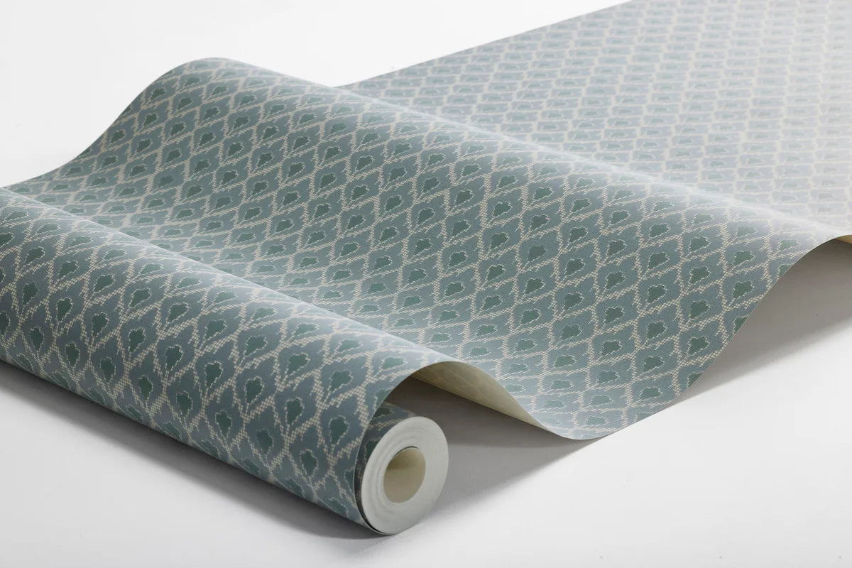 Non-woven paper wallpaper with geometric pattern SVEA blue