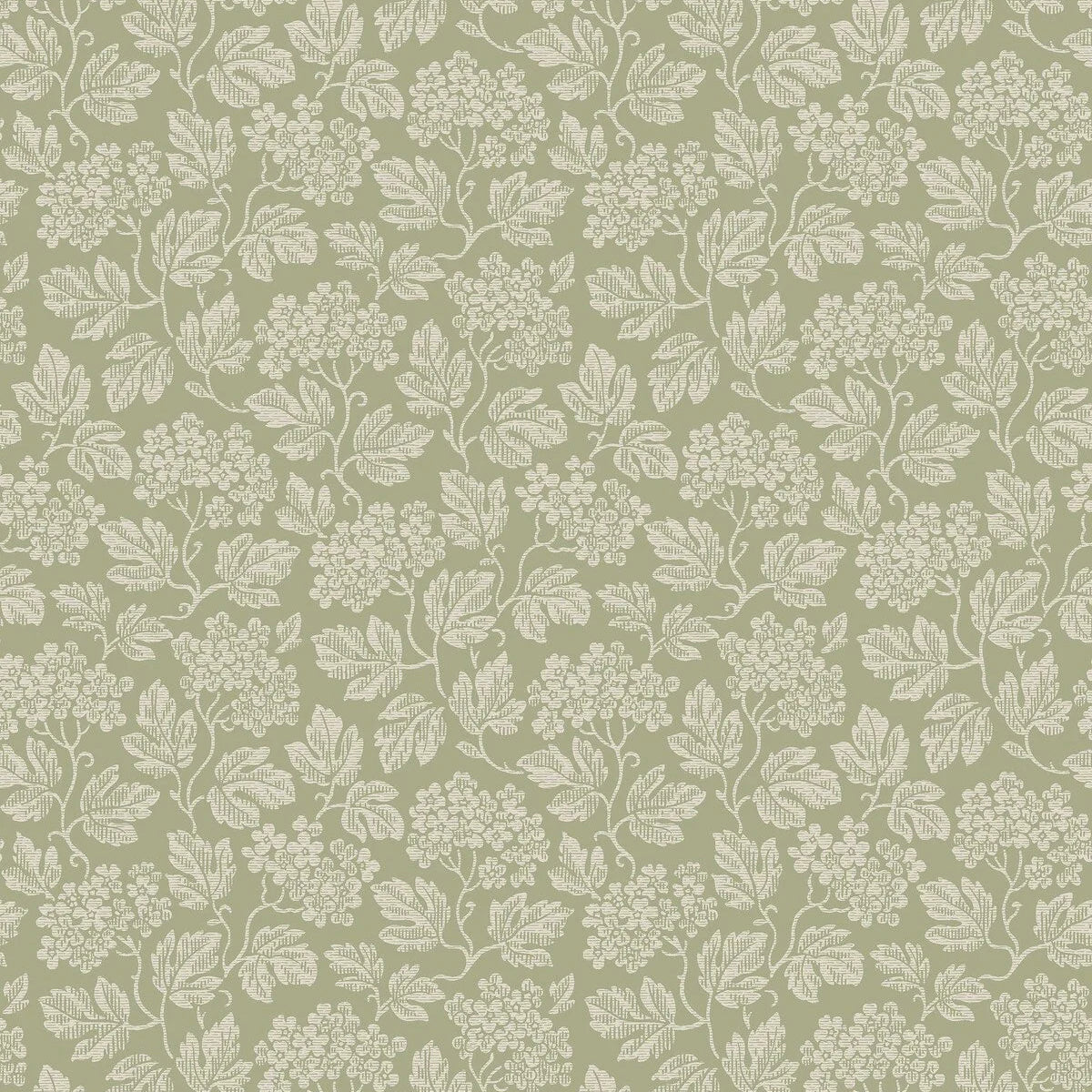 Non-woven paper wallpaper with a botanical pattern HAGTORN green