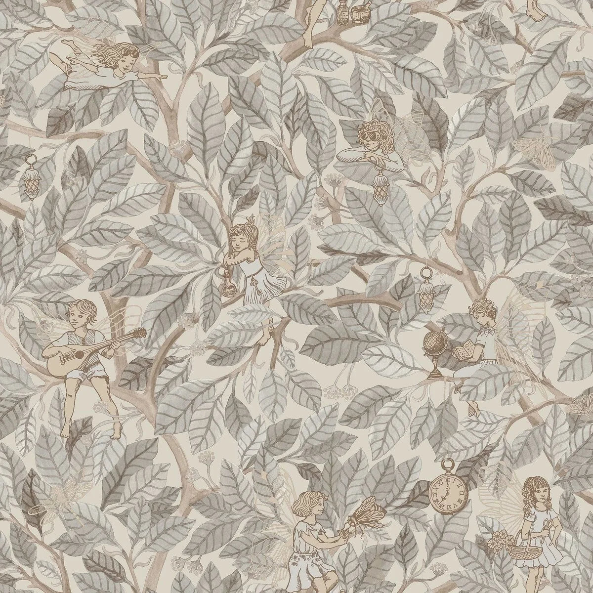 Children's wallpaper with a fairy tale fairy motif FAIRIES beige