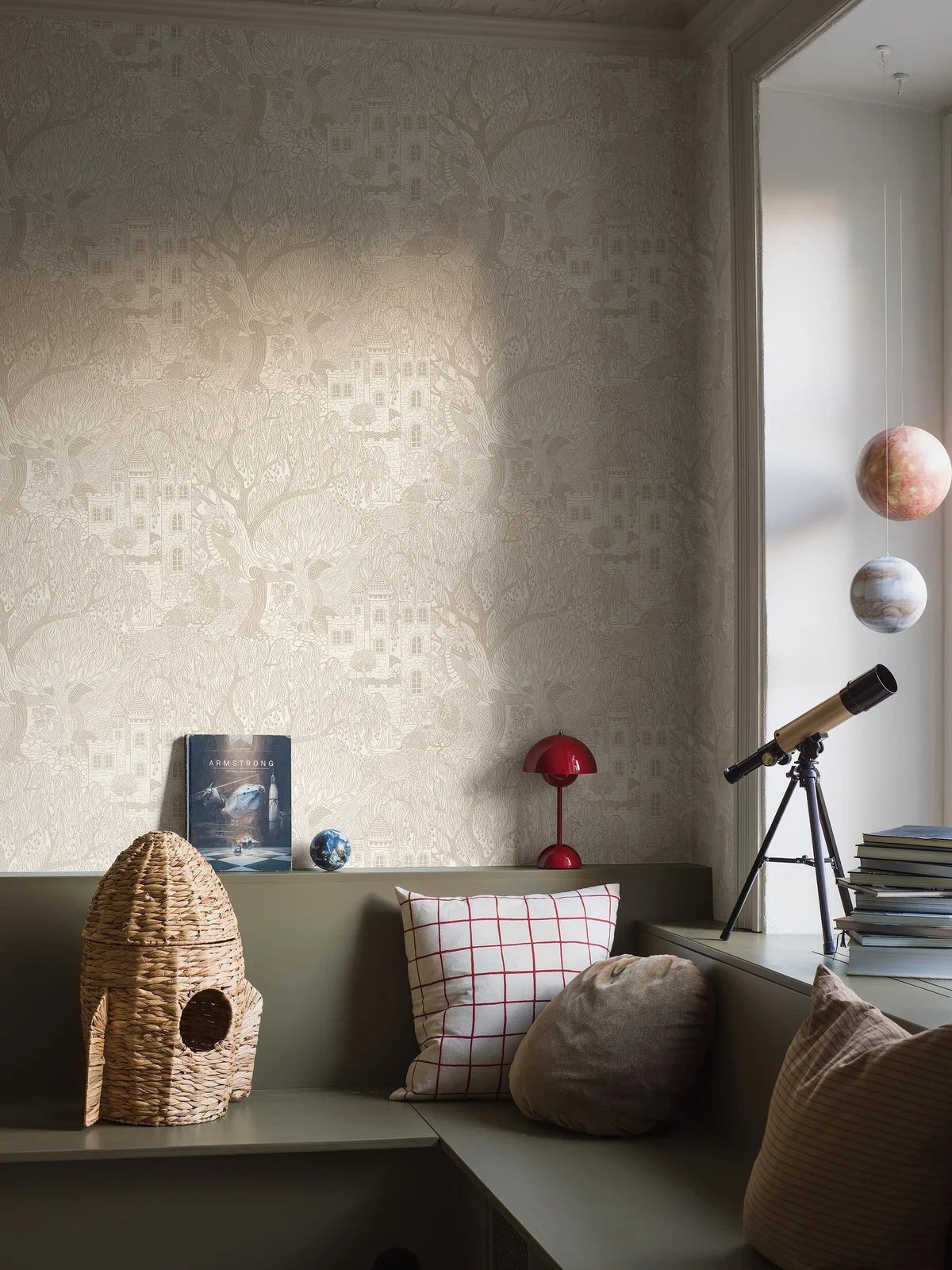 Children's wallpaper with a fairy tale theme KINGDOM OF THE WILLOW beige